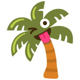 winking face with tongue and palm tree