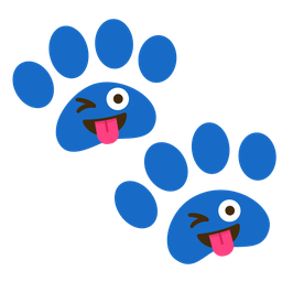 winking face with tongue and paw prints