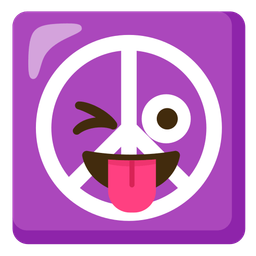 winking face with tongue and peace symbol