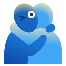 winking face with tongue and people hugging