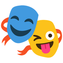 winking face with tongue and performing arts