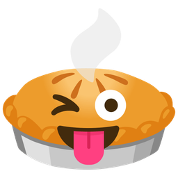 winking face with tongue and pie