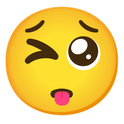 winking face with tongue and pleading face