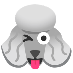 winking face with tongue and poodle
