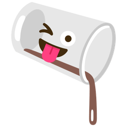 winking face with tongue and pouring liquid