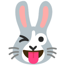 winking face with tongue and rabbit face