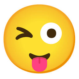 winking face with tongue and relieved face