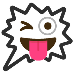 winking face with tongue and right anger bubble