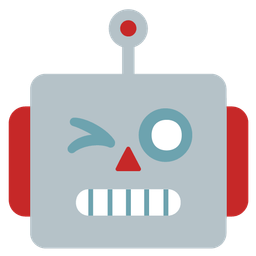 winking face with tongue and robot