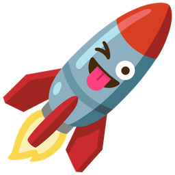 winking face with tongue and rocket