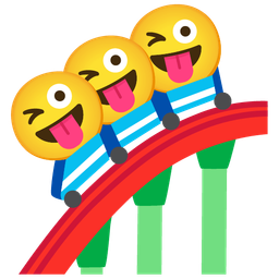 winking face with tongue and roller coaster