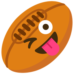 winking face with tongue and rugby football