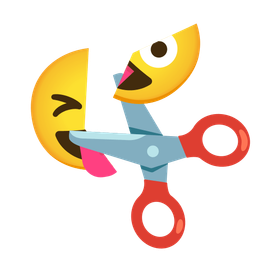 winking face with tongue and scissors