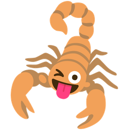 winking face with tongue and scorpion