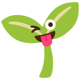 winking face with tongue and seedling