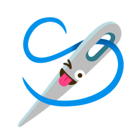 winking face with tongue and sewing needle