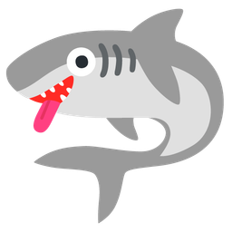 winking face with tongue and shark