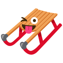 winking face with tongue and sled