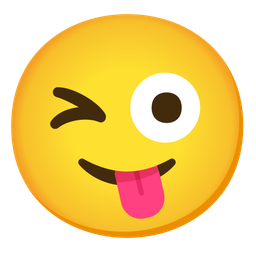 Winking face with tongue and Slightly smiling face