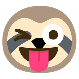 winking face with tongue and sloth
