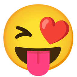 Winking face with tongue and Smiling face with heart-eyes
