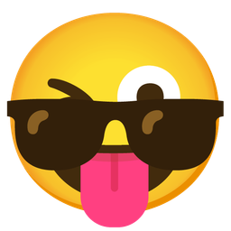 winking face with tongue and smiling face with sunglasses
