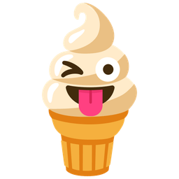 winking face with tongue and soft ice cream