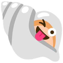 winking face with tongue and spiral shell
