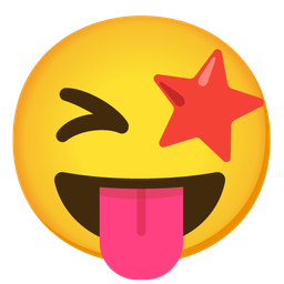 Winking face with tongue and Star-struck