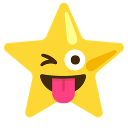 winking face with tongue and star
