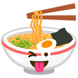 winking face with tongue and steaming bowl