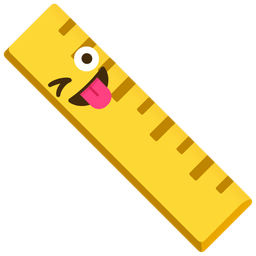 winking face with tongue and straight ruler