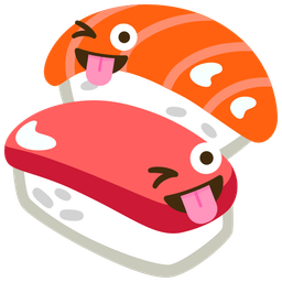 winking face with tongue and sushi