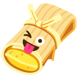 winking face with tongue and tamale