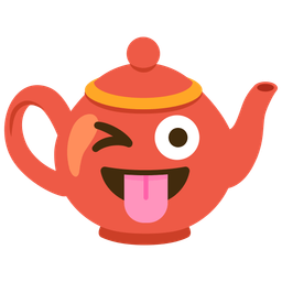 winking face with tongue and teapot