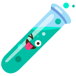 winking face with tongue and test tube