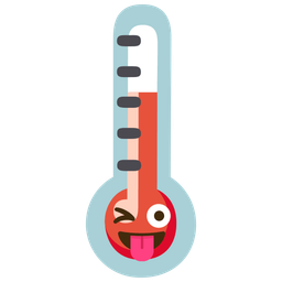 winking face with tongue and thermometer