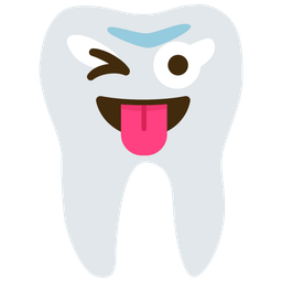 winking face with tongue and tooth