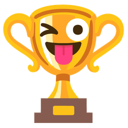 winking face with tongue and trophy