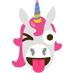 winking face with tongue and unicorn