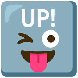 winking face with tongue and UP! button