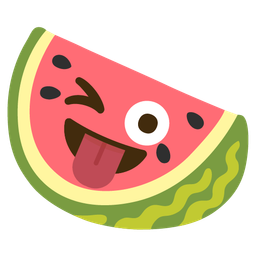winking face with tongue and watermelon