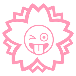 winking face with tongue and white flower
