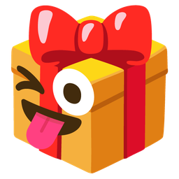 winking face with tongue and wrapped gift