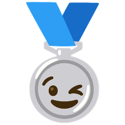 winking face and 2nd place medal