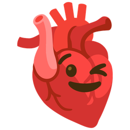 winking face and anatomical heart