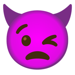 winking face and angry face with horns