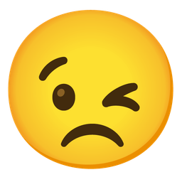 winking face and angry face