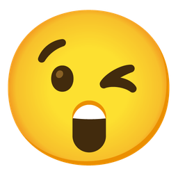 winking face and astonished face