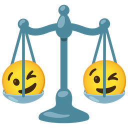 winking face and balance scale